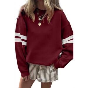 NEW LDC varsity striped sweatshirt in red